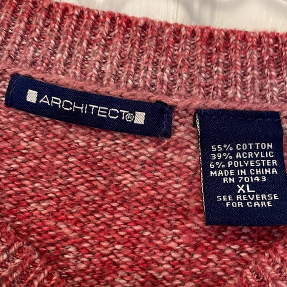 Women an Architect sweater. XL Pink hues crew neck knit soft lightweight - Picture 3 of 8
